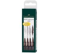 Faber castell 167101 lot de 4 feutres à lencre de chine pitt artist pen (nuances de brun)