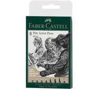 167158 Pitt Artist Pens, Set De 8, Tailles Variées, Encre Noire Imperméable Et Résistante À La Lumière, Pour Dessin Et Croquis[Z3503]