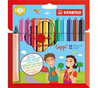 [168/12-4] Stabilo Etui de 12 feutres de coloriage pointe moyenne Cappi + 1 l...