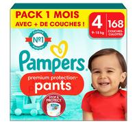 Pampers Couches-culottes Premium Protection Taille 4 - 168 unités - Pack 1 mois multicolore