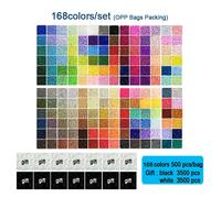 168 couleurs/ensemble Yantjouet 2.6mm EVA Mini perles kit cadeau noir/blanc 3500 pièces Hama perles fusible perles bricolage Puzzles perles de fer 168color