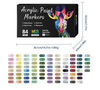 168 Couleurs Feutres Acrylique Coloriage,Feutre Peinture Acrylique, Séchage Rapide & Anti-Taches, Non Toxique &Sans Odeur,84 pièces