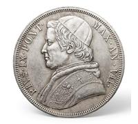 168 Pièce de Monnaie Ancienne Italienne, Monnaies Antiques Italien, Collection de pièces Monnaies Argent Or française, Piece Monnaie napoléon pour collectionneur (1853 Papal States Scudo)