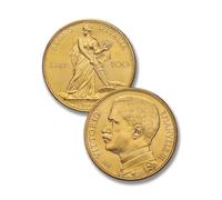 168 Pièce de Monnaie Ancienne Italienne, Monnaies Antiques Italien, Collection de pièces Monnaies Argent Or française, Piece Monnaie napoléon pour collectionneur (Vittorio Emanuele III 100 Lit. 1912)