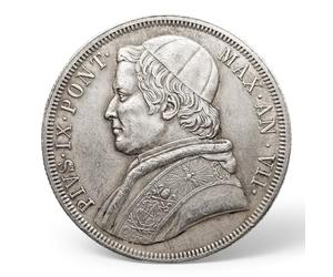 168 Pièce de Monnaie Ancienne Italienne, Monnaies Antiques Italien, Collection de pièces Monnaies Argent Or française, Piece Monnaie napoléon pour collectionneur (1853 Papal States Scudo)