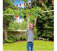 16880 Parcours d'obstacles ninja pour enfants 30 accessoires et sac de transport 10 m de slackline bleu noir rouge