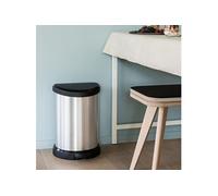 CURVER DECO BIN 15L Poubelle a pédale 30,3 x 26,8 x 44,8 cm argenté/noir 02120-582