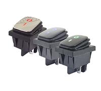 16A 250VAC Heavy Duty KCD4-201 Interrupteur à bascule étanche Verrouillage ON Off 12V 220V Rouge Vert Bleu Jaune Lumière illuminée(On-off-220v,Green)