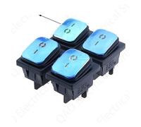 16A 250VAC Heavy Duty KCD4-201 KCD4 Waterproof Rocker Switch Latching ON OFF 12V 220V Red Green Blue Yellow Light Illuminated NWPNLXEA(Gelb,12V)