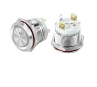 16A High Current 19MM 22MM Metal Button Switch Reset Self Locking Band Ring Lamp Start Button Short NWPNLXEA(19mm with socket,9-24V)