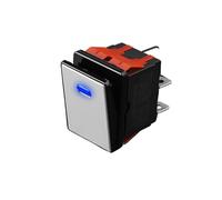 16A High Current Rocker Switch 4pin Aluminum Panel Waterproof IP65 with LED 9-24V Drawing Process, Aluminum Oxidation of Key(Blue(Silvery Panel),110V) Control switch