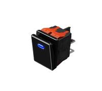 16A High Current Rocker Switch 4pin Aluminum Panel Waterproof IP65 with LED 9-24V Drawing Process, Aluminum Oxidation of Key(Blue(Black Panel),9-24V) Control switch