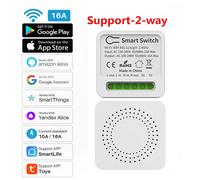 16A Tuya Smart WiFi Switch Support 2-Way DIY Commutateurs Mini Briseur Intelligent Smart Life Control Soutien Alexa Google Alice 1pc