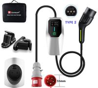 16A Type 2 EU EV Chargeur pour voitures électriques EV Charger 3 Phase 11KW Courant réglable Portable 5M Avec sac d'emballage, support, crochet
