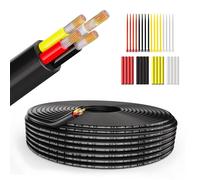 16AWG 4x1.5 mm² Electric Wire 4 Core 5V/12V/24V PVC Stranded Power Cable 10FT/3M Low Voltage Tinned Copper Cable Round Sheath Thin Wall Wet Room Cable