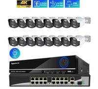16CH 4K 8MP H.265 POE NVR système de caméra de sécurité CCTV avec enregistrement Audio 5MP IP66 caméra IP étanche extérieure Surveillance vidéo 16 NVR x 16PCS 8MP
