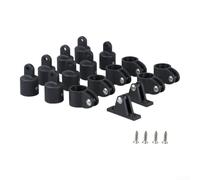 16er Set Top Split Jaw Slide Deck Charnière, Noir, 22/25 mm Support Marine pour Yacht, Ponton, Kayak et Voilier pour Bimini Top sur Deck de Bateau (2,5 cm)
