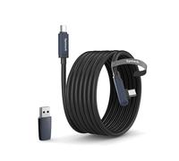 16FT Câble Link de Type C Amélioré Compatible avec Meta/Oculus Quest 3S/Quest 3/Quest2/Pro/Pico 4/Ultra and PC/SteamVR, avec Adaptateur USB 3.0