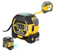 16Ft Tape,135/196Ft Rangefinder,Almighty Ruler 3-in-1 Digital Measuring Tape - LCD Backlight,Data Storage,Durable ABS Case,Perfect for Home & Professional Use