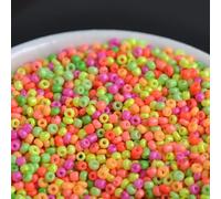 16g 1000pcs 2mm couleur néon opaque ronde perle entretoise en vrac perles de rocaille en verre à la main fabrication de bijoux bricolage perle de vêtement LS2M-Mix couleur LS2M0,2MM