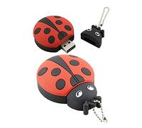 16GB Coccinelle Shape Memory Stick USB clé USB USB Flash Disk clé USB clés USB pc Portable pendrive u Disque chaîne Stockage Disque USB (Red)