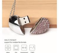 16GB Heart Shaped USB Flash Drive with Box,Personalized USB Flash Drive Romantic Gift for Women Kids Friend (Pink Heart with Box,16GB)