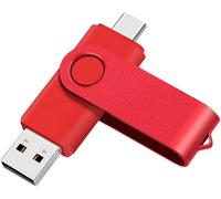 16GB OTG USB C Flash Drive USB 2.0 and Type C Memory Stick for Android Smartphone,Metal Red