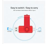 16GB OTG USB C Flash Drive,USB 3.0 and Type C Flash Drive,Memory Stick for Android Smartphone,Metal Red