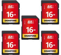16GB SDHC Memory Card, Pack of 5 Cards, Premium Series, Transfer Speed Up to 80MB/s for Photos, Videos, Music, Files, Camcorder, Camera, PC, Class 10 U1 UHS-I