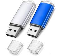 16GB USB 2 Pieces Pen Drive 16GB Metal USB 2.0 Flash Drive for Data Storage and Backup (2 Colors)