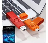 16GB USB C Flash Drive,OTG USB C Pen Drive,USB 3.0 and USB C Flash Drive,USB Type C Memory Stick for USB A + USB C Android Smartphone Metal Orange