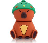16GB USB Flash Drive Computer External Storage Cute Capybara Design Family Student Friend Gift-Martin Fisherman Green
