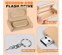 16GB Wooden USB 2.0 Flash Drive with Wooden Box for Wedding Friends Family.