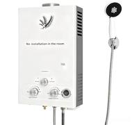 16L Chauffe-eau à Gaz,32KW,16L/min,Instantané Chauffe Bain à Gaz Propane ou Butane,Blanc,Chaudière Instantanée à GPL avec Mode Hiver et Mode été pour Maison Camping Caravane