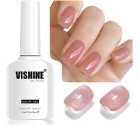 16ml Neutral Jelly Pink Rosy Vernis Gel Semi-Permanent Translucent Nude Crystal Uv Gel For Diy Nail Art & Home Manicure Soak-Off Jelly Pink Rosy Shade E041