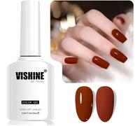 16ml Vernis Gel Semi-Permanent Rust Brown Color Vernis À Ongles Gel Soak Off Led Gel Polish Nail Art Designs Manicure Salon Diy At Home Couleur L381 Rust Ember