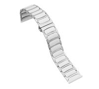 16mm 18mm 20mm 22mm Bracelet en métal en céramique Bracelet classique bracelets de montre de sport for hommes et femmes(Silver white,20mm)