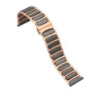 16mm 18mm 20mm 22mm Bracelet en métal en céramique Bracelet classique bracelets de montre de sport for hommes et femmes(Gold black,16mm)