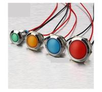 16MM 19MM 22MM Ball Metal Indicator LED RGB Light 3V 12V 24V 220V Lamp LED With Wire NWPNLXEA(19MM_COMMON NEGATIVE_12-24V)