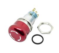 16mm 19mm 22mm Emergency Stop Switch Mushroom Round E-stop Metal Push Button Stop Switch 1NO1NC 2NO2NC Latching Switch On Off(19mm,1NO1NC_WITH)