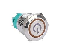 16mm 19mm 22mm metal push button switch power button LED light Flat circular button 3v 6v 12v 24v 110v 220v ip65 NWPNLXEA(Blue LED,110V)