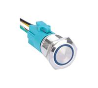 16mm 19mm 22mm metal push button switch power button LED light Flat circular button 3v 6v 12v 24v 110v 220v ip65 NWPNLXEA(Blue Power LED,22MM_220V)