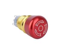 16mm 19mm 22mm Mushroom Red "STOP" Letter Head Thread Up Down Push Button Emergency Stop Switch NWPNLXEA(19mm)