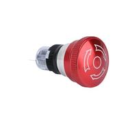 16mm 19mm 22mm Mushroom Red "STOP" Letter Head Thread Up Down Push Button Emergency Stop Switch NWPNLXEA(16mm)