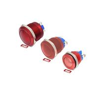 16mm 19mm 22mm Panel Hole Colour Metal Button Switch Metal Horn Doorbell Button Switch Waterproof Car Engine PC Power Starter NWPNLXEA(Red-ball head,SCREW PIN_16MM)