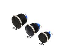 16mm 19mm 22mm Panel Hole Colour Metal Button Switch Metal Horn Doorbell Button Switch Waterproof Car Engine PC Power Starter NWPNLXEA(Black-ball head,SCREW PIN_16MM)