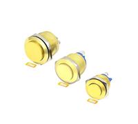 16mm 19mm 22mm Panel Hole Colour Metal Button Switch Metal Horn Doorbell Button Switch Waterproof Car Engine PC Power Starter NWPNLXEA(Yellow-high head,SCREW PIN_19MM)
