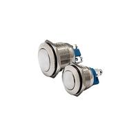 16mm 19mm Brass Nickel Plated Ball Domed Actuator Metal Push Button Switch 1NO Momentary 2 screw pins 3A250VAC NWPNLXEA(16mm Domed Ball)