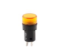 16mm AD16-16E LED Indicator Lamp Signal Lamp Power 2 Pin Indicator light 12V/24V/110V/220V/380V Red Green Yellow NWPNLXEA(16E Yellow,220V)