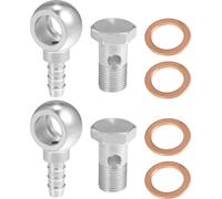 16mm ID 10mm OD M16x1.5 Ban-jo Raccord Adaptateur Argent Ton - 8 pcs